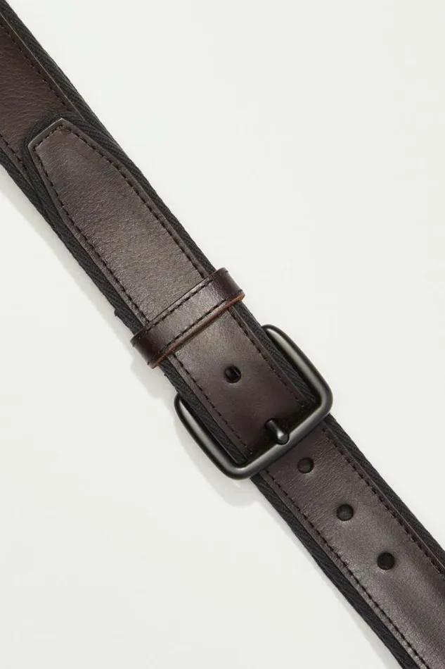 Men Lucky Brand Belts Stitch Detail Belt Black
