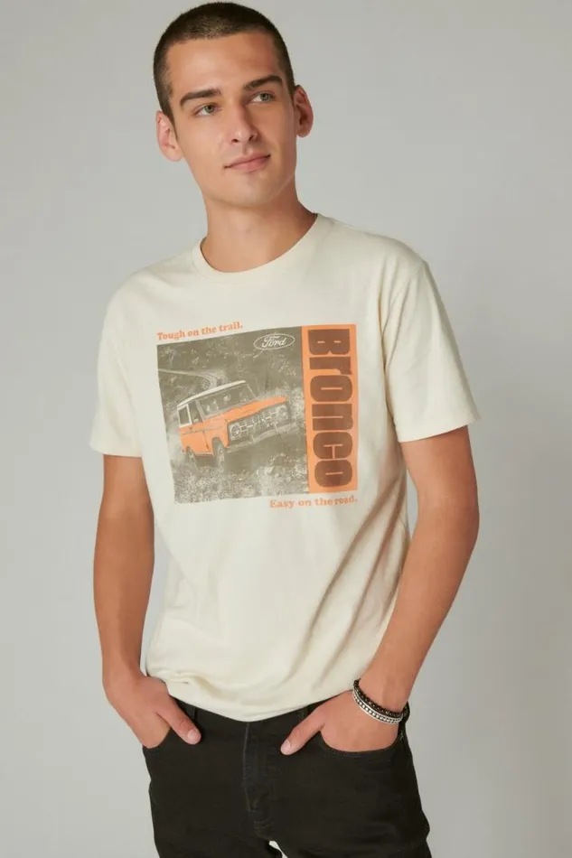 Men Lucky Brand Graphic Tees Bronco Photo Tee Birch