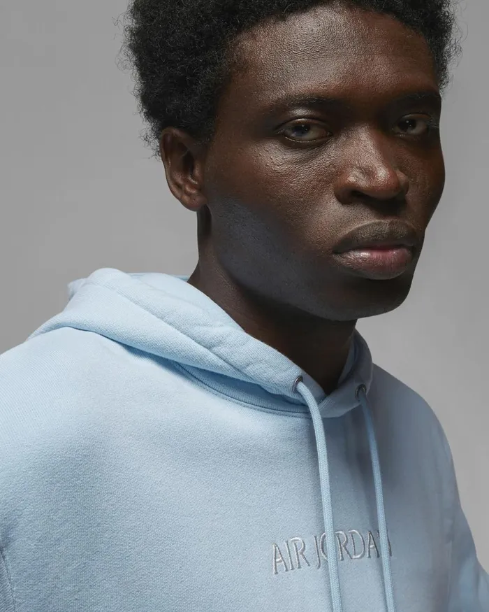 Men Nike Hoodies And Sweatshirts Air Jordan Wordmark Ice Bluesail