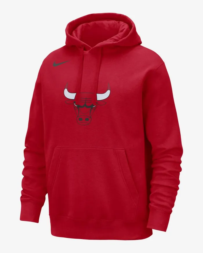 Men Nike Hoodies And Sweatshirts Chicago Bulls Club University Red