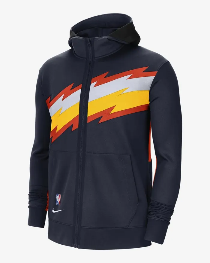 Men Nike Hoodies And Sweatshirts Golden State Warriors Showtime City Edition College Navyteam Orangeamarillowhite