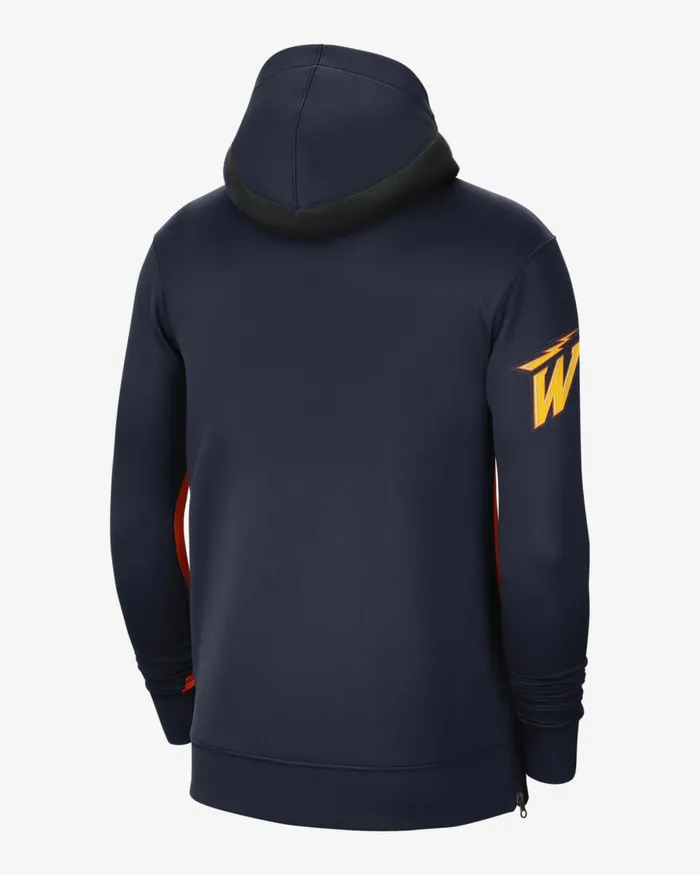 Men Nike Hoodies And Sweatshirts Golden State Warriors Showtime City Edition College Navyteam Orangeamarillowhite