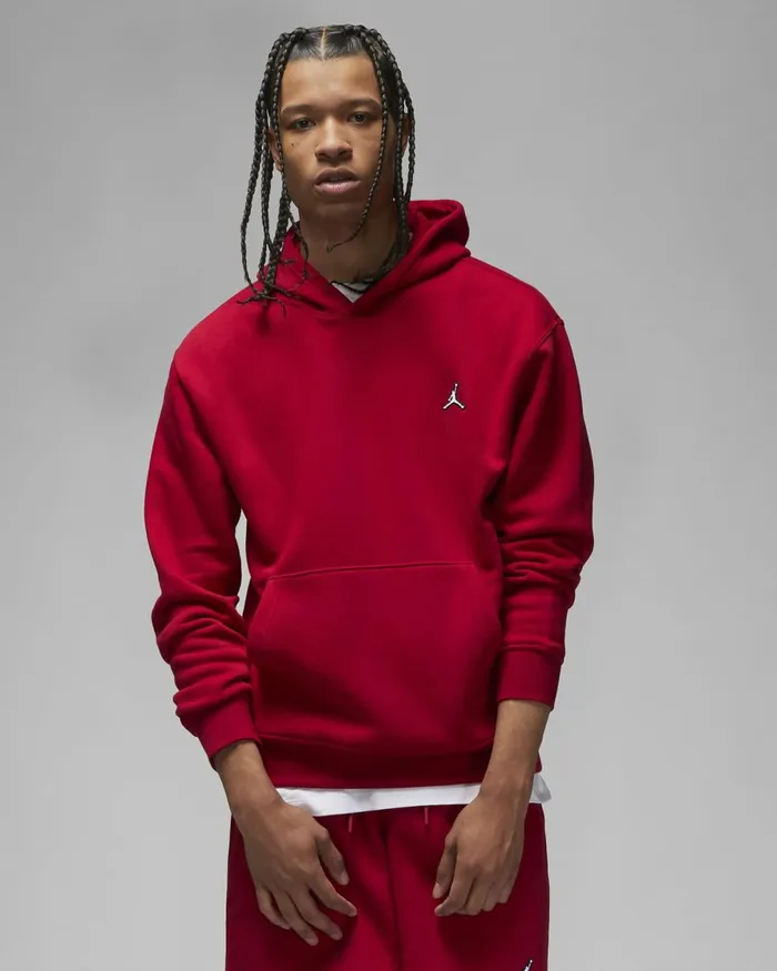 Men Nike Hoodies And Sweatshirts Jordan Brooklyn Fleece Gym Redwhite