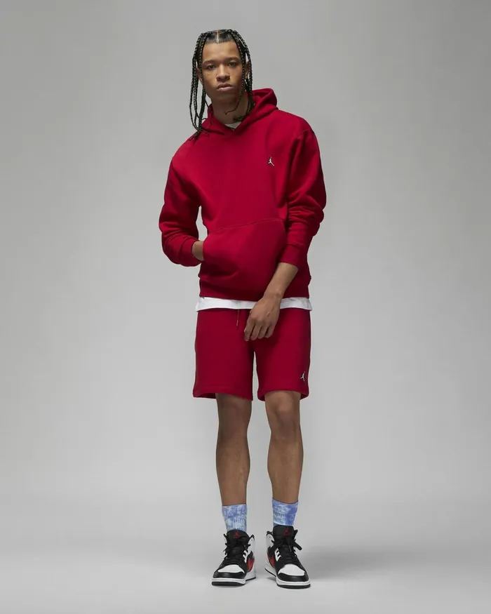 Men Nike Hoodies And Sweatshirts Jordan Brooklyn Fleece Gym Redwhite