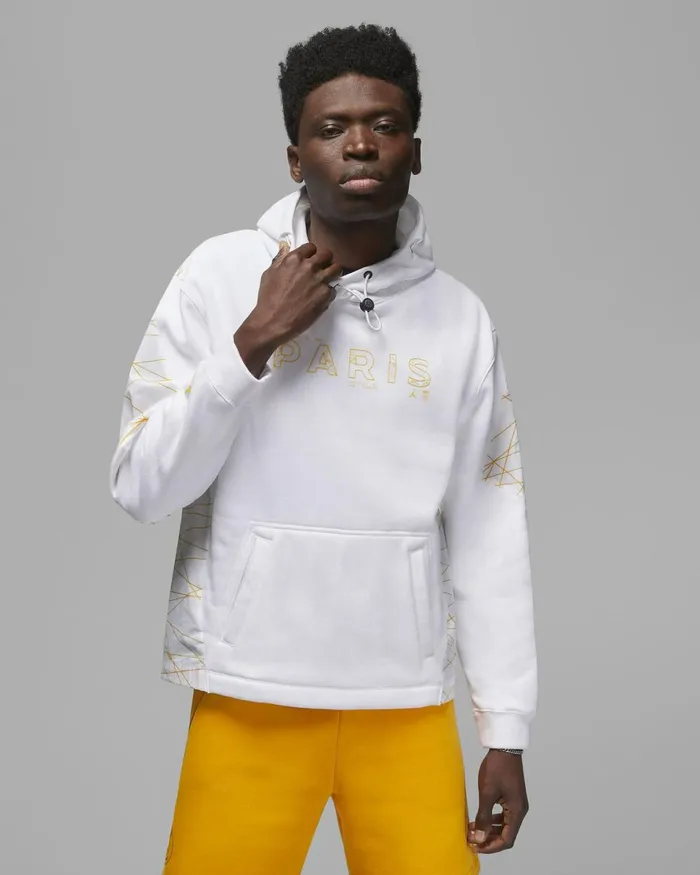 Men Nike Hoodies And Sweatshirts Paris SaintGermain Whitetour Yellow