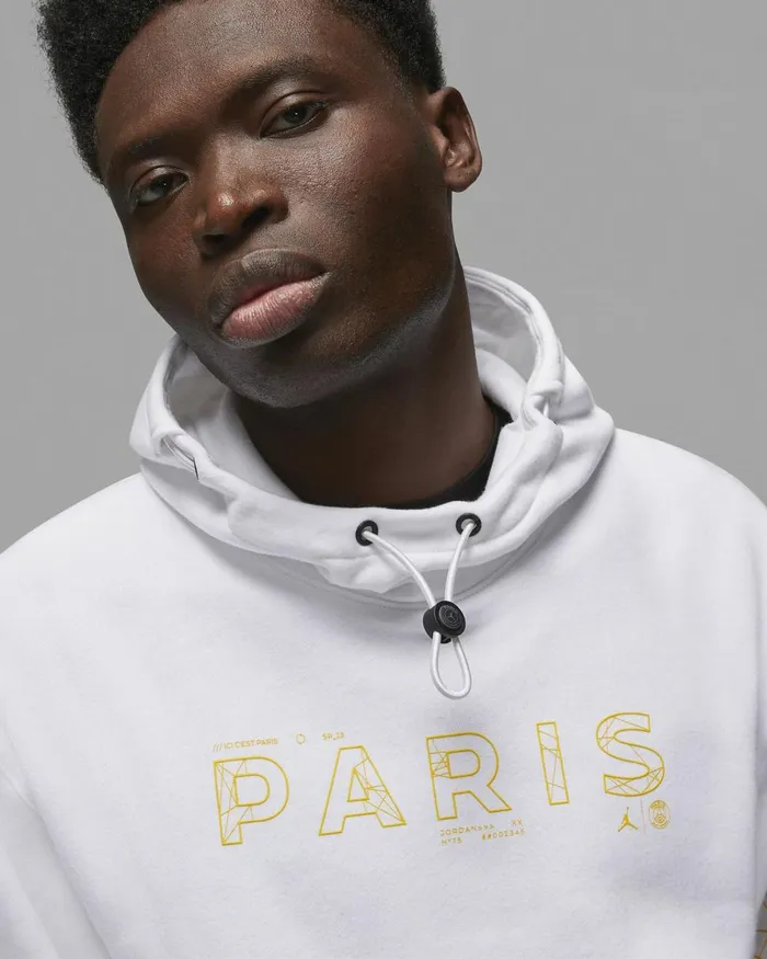 Men Nike Hoodies And Sweatshirts Paris SaintGermain Whitetour Yellow