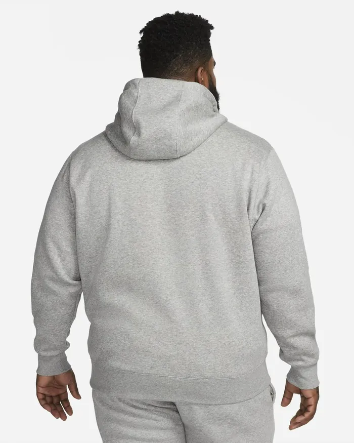 Men Nike Hoodies And Sweatshirts Sportswear Club Fleece Dark Grey Heathermatte Silverwhite