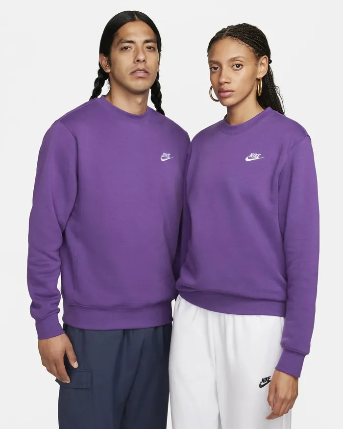 Men Nike Hoodies And Sweatshirts Sportswear Club Fleece Purple Cosmoswhite