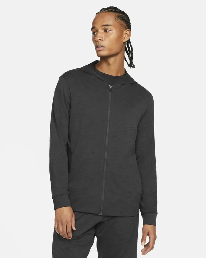Men Nike Hoodies And Sweatshirts Yoga DriFIT Offnoirblackheather
