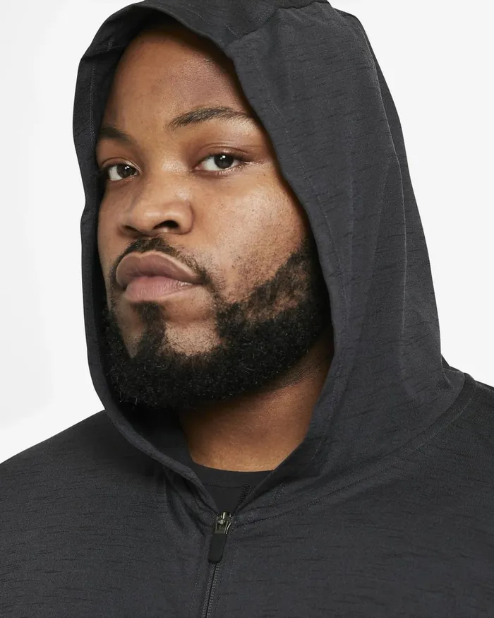 Men Nike Hoodies And Sweatshirts Yoga DriFIT Offnoirblackheather