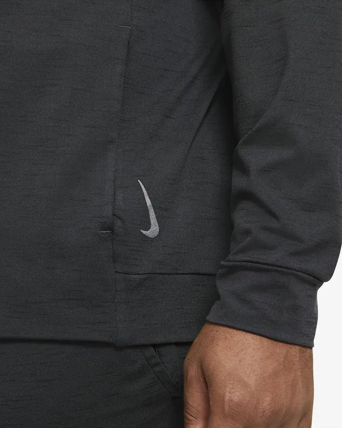 Men Nike Hoodies And Sweatshirts Yoga DriFIT Offnoirblackheather