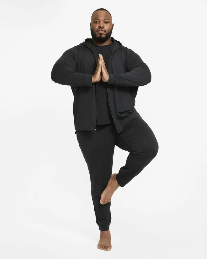 Men Nike Hoodies And Sweatshirts Yoga DriFIT Offnoirblackheather