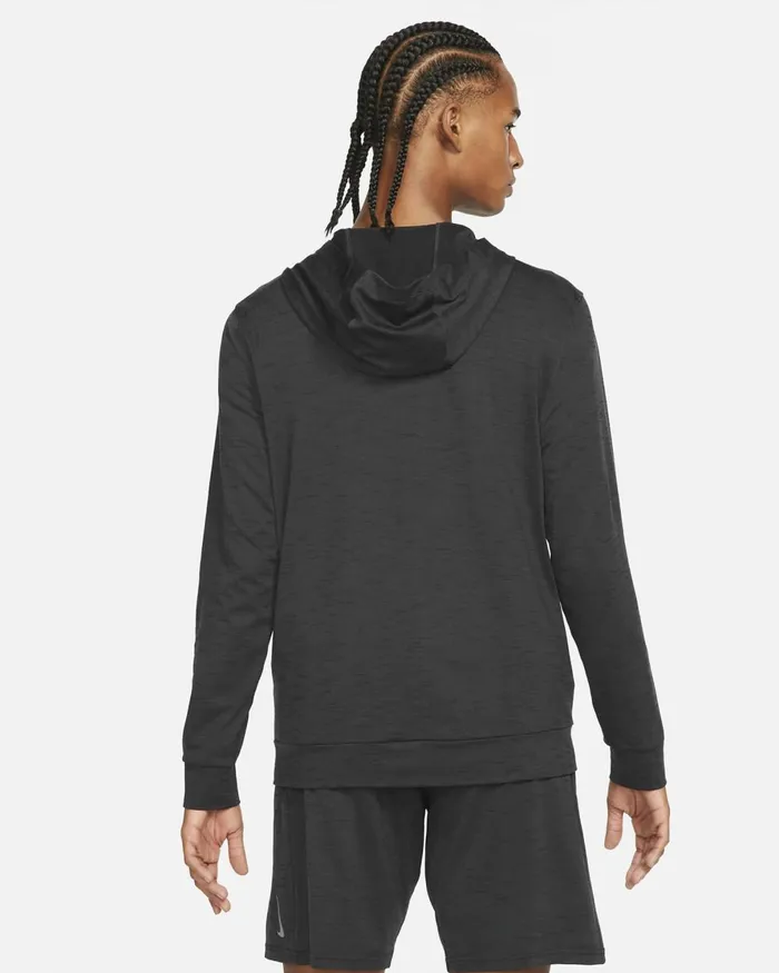 Men Nike Hoodies And Sweatshirts Yoga DriFIT Offnoirblackheather