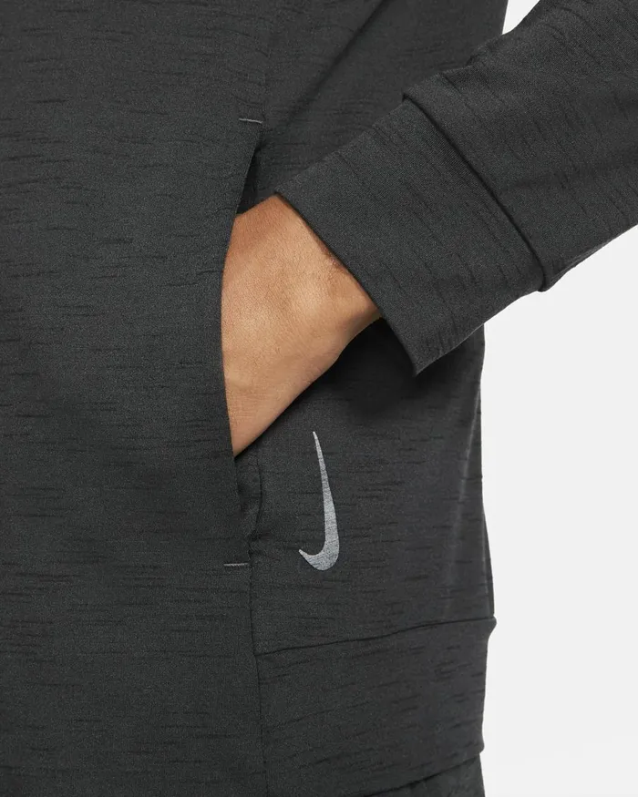 Men Nike Hoodies And Sweatshirts Yoga DriFIT Offnoirblackheather