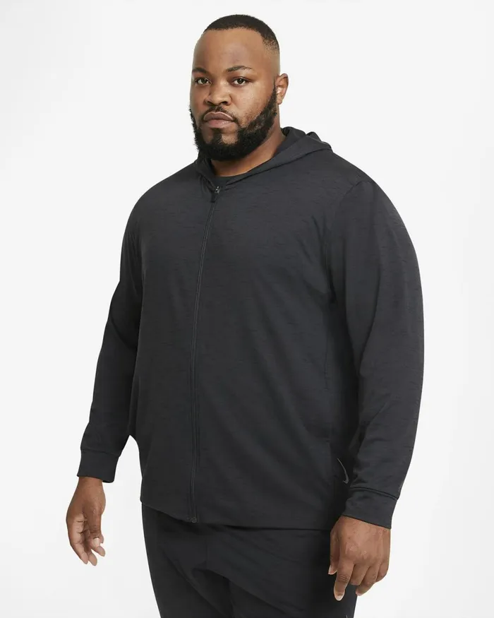 Men Nike Hoodies And Sweatshirts Yoga DriFIT Offnoirblackheather