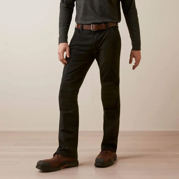 Men Pants and Shorts Ariat Rebar M5 Straight Made Tough Knee Guardian Straight Black