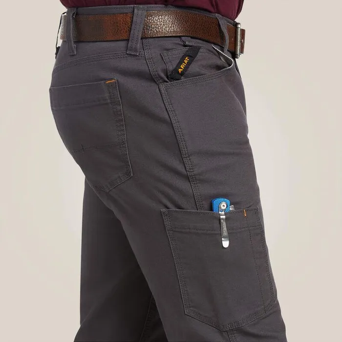 Men Pants and Shorts Ariat Rebar M7 DuraStretch Made Tough Straight Pant Rebar Grey