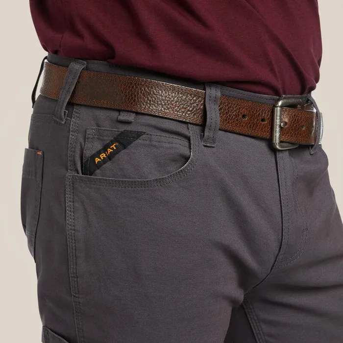 Men Pants and Shorts Ariat Rebar M7 DuraStretch Made Tough Straight Pant Rebar Grey