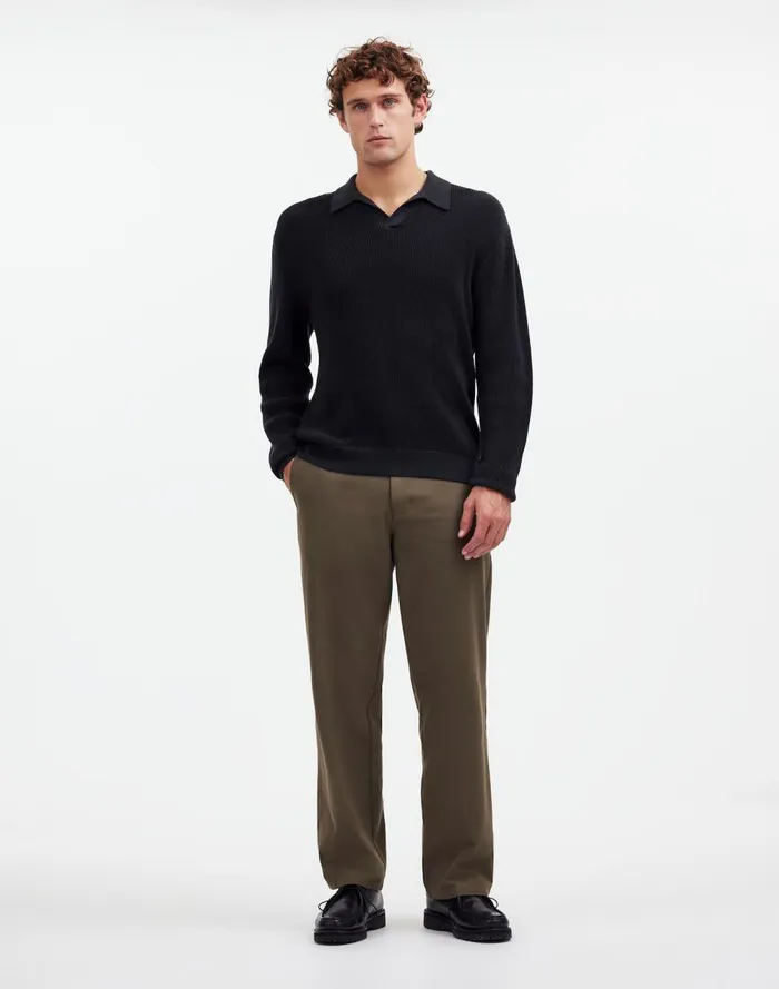 Men Pants Madewell CottonWool Blend Trousers Capers
