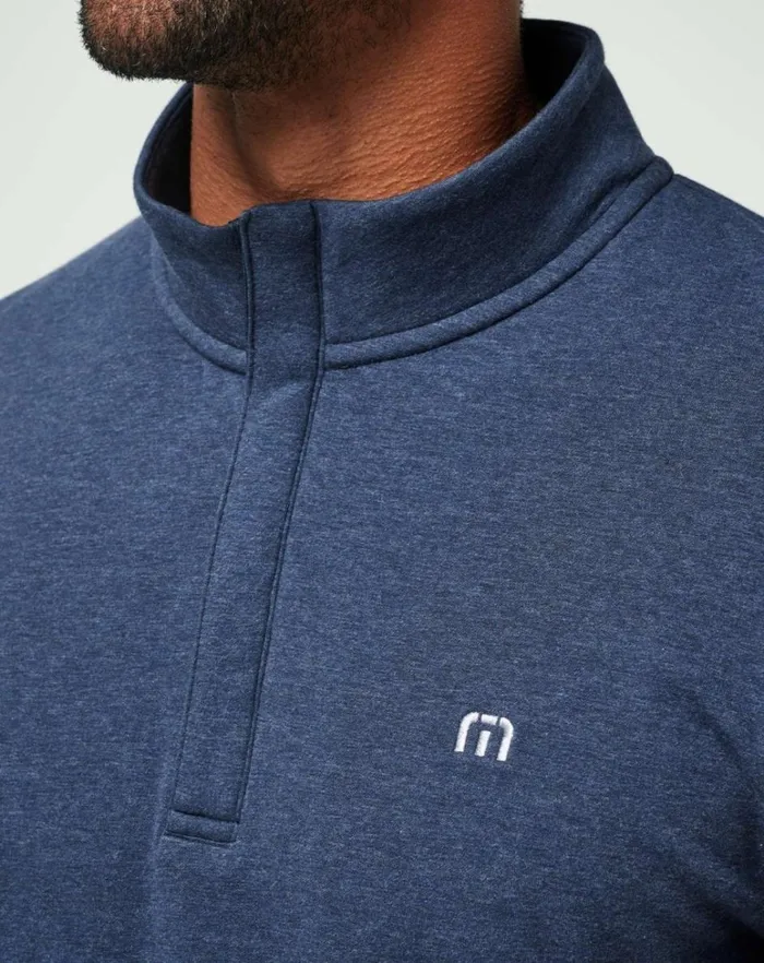 Men Quarter Zips TravisMathew CLOUD QUARTER ZIP 20 Heather Blue