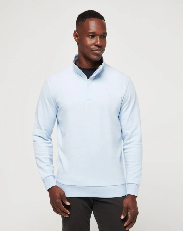 Men Quarter Zips TravisMathew CLOUD QUARTER ZIP 20 Heather Kentucky Blue