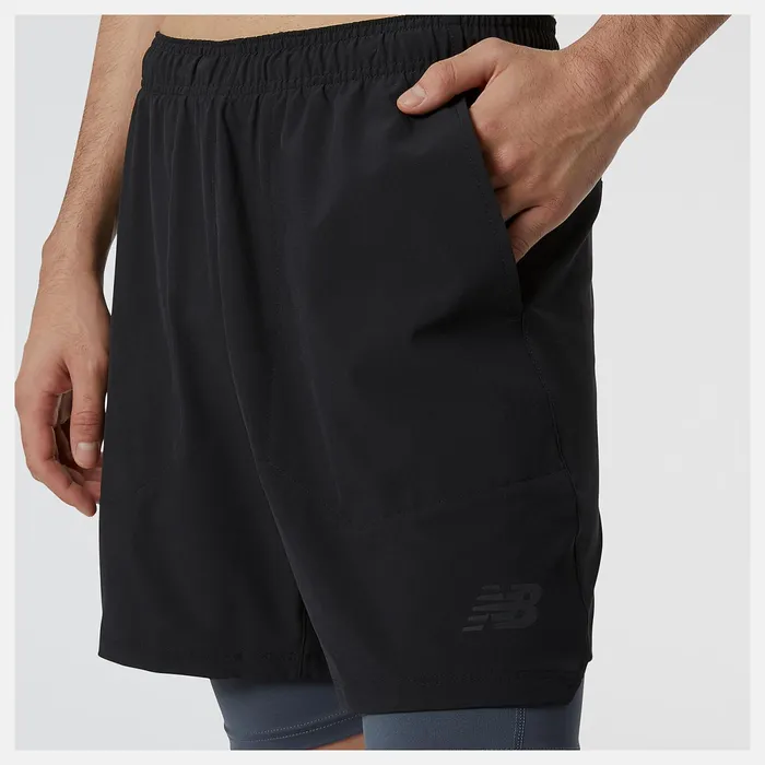 Men RWTech 7 Inch 2in1 Short Black New Balance Shorts