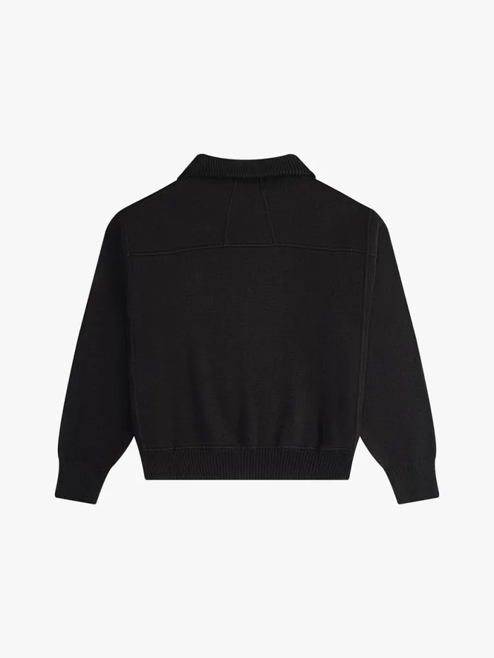 Men Rhude Luxe Knitwear CORE CASHMERE KNIT QUARTERZIP Black