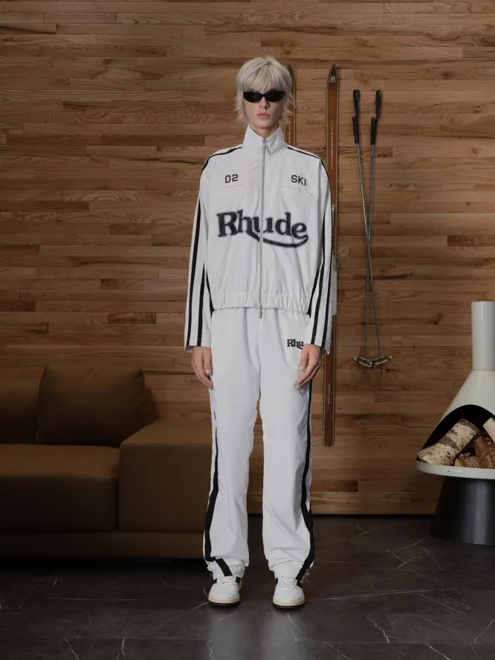 Men Rhude Outerwear SKI TRACK JACKET Whiteblack