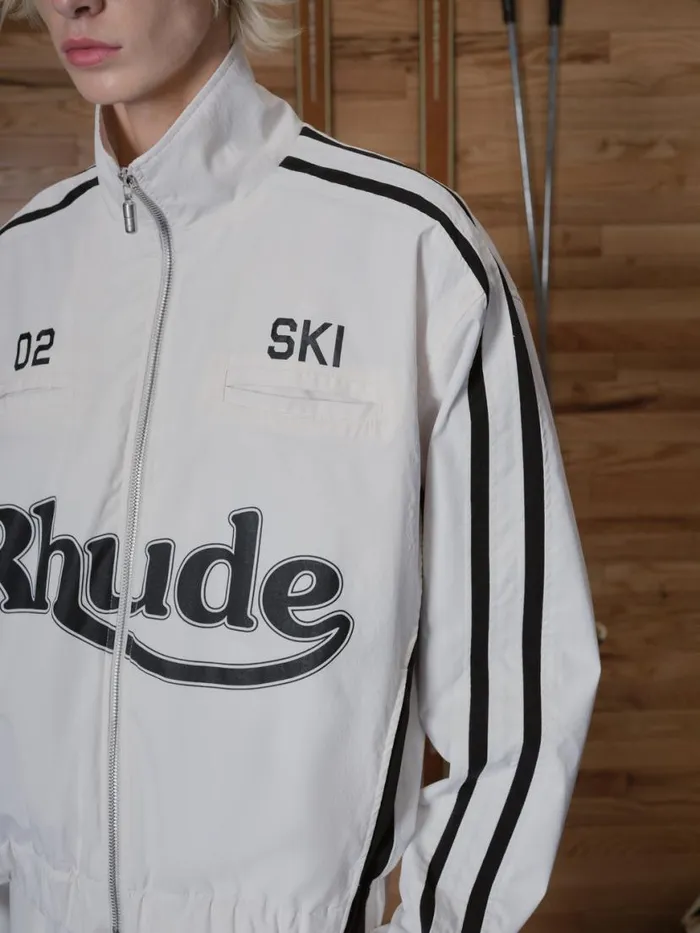 Men Rhude Outerwear SKI TRACK JACKET Whiteblack