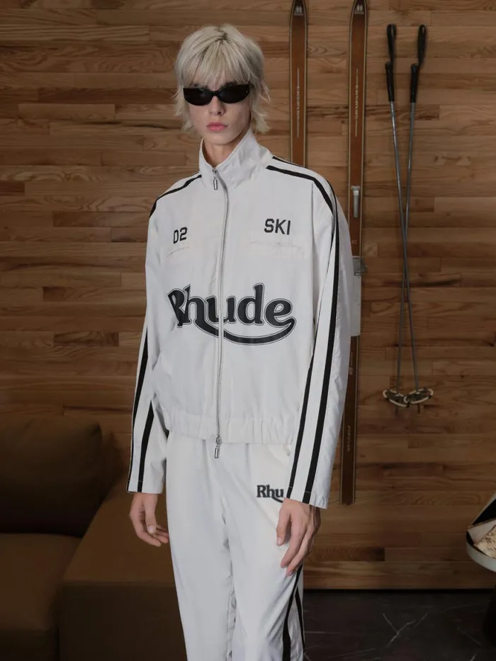 Men Rhude Outerwear SKI TRACK JACKET Whiteblack