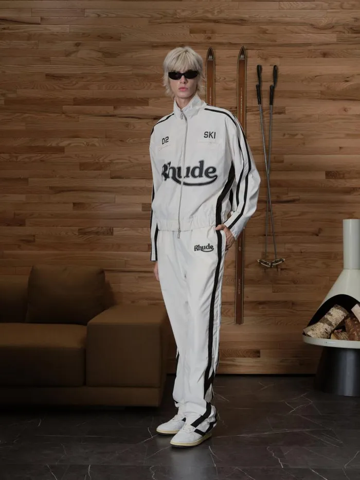 Men Rhude Outerwear SKI TRACK JACKET Whiteblack