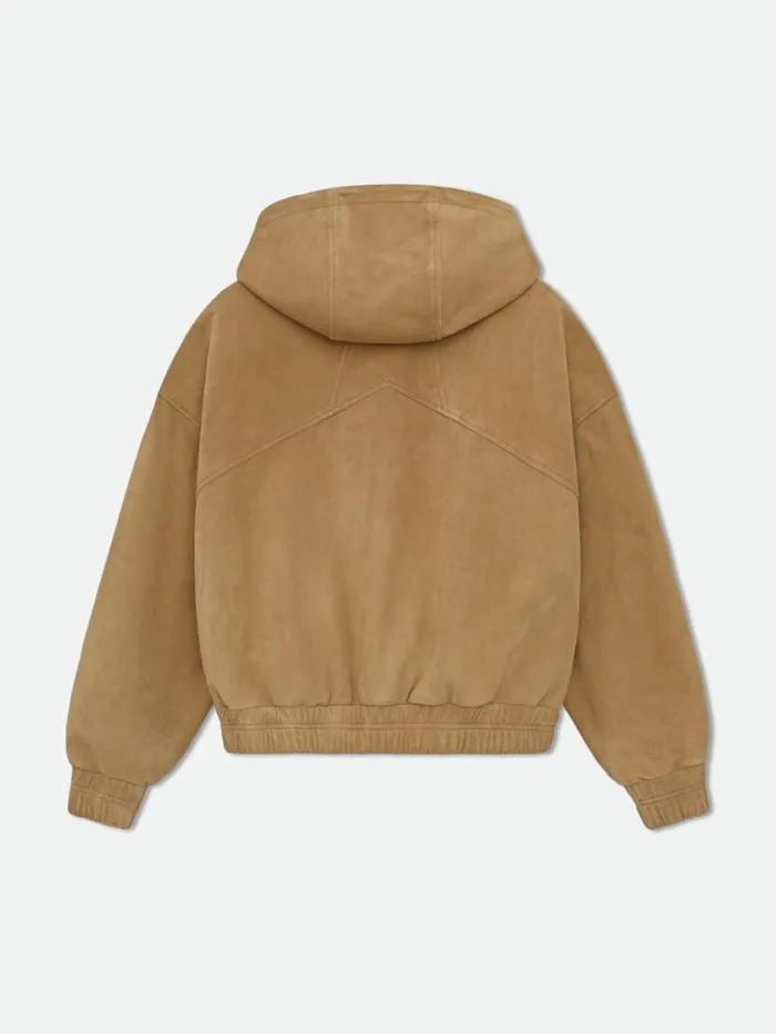 Men Rhude Outerwear SUEDE CREST HOODIE Brown