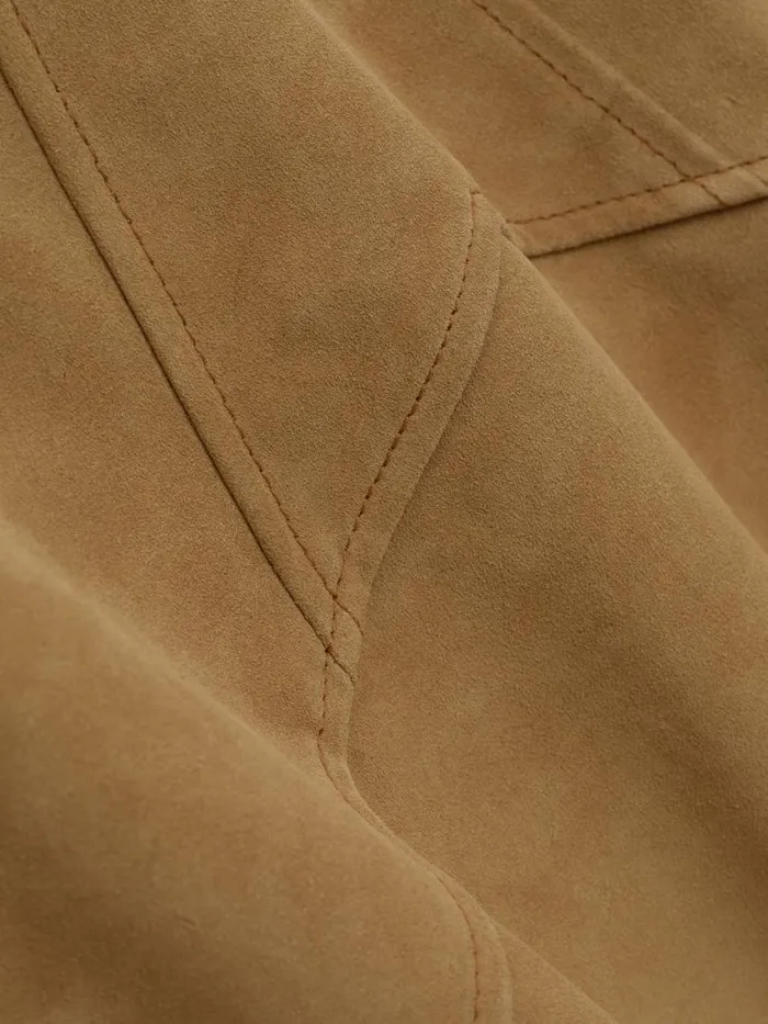 Men Rhude Outerwear SUEDE CREST HOODIE Brown