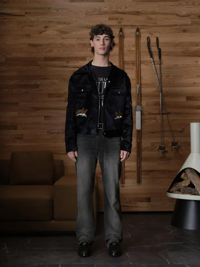 Men Rhude Outerwear WOODLAND HILLS VELVET JACKET Navy