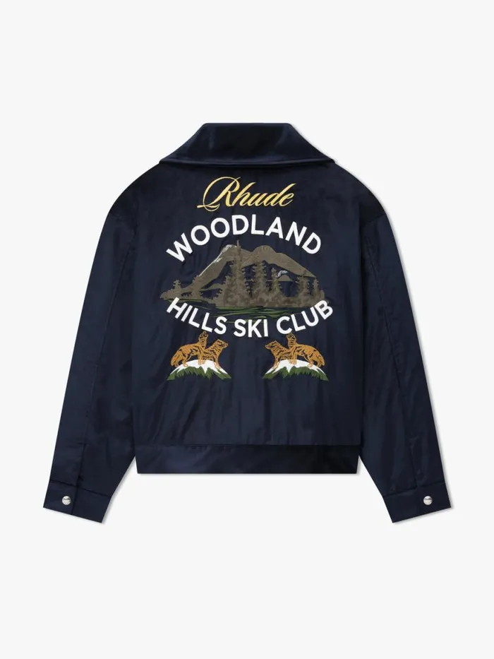 Men Rhude Outerwear WOODLAND HILLS VELVET JACKET Navy