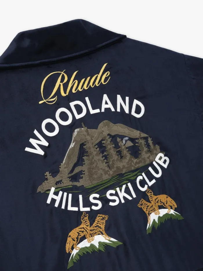 Men Rhude Outerwear WOODLAND HILLS VELVET JACKET Navy