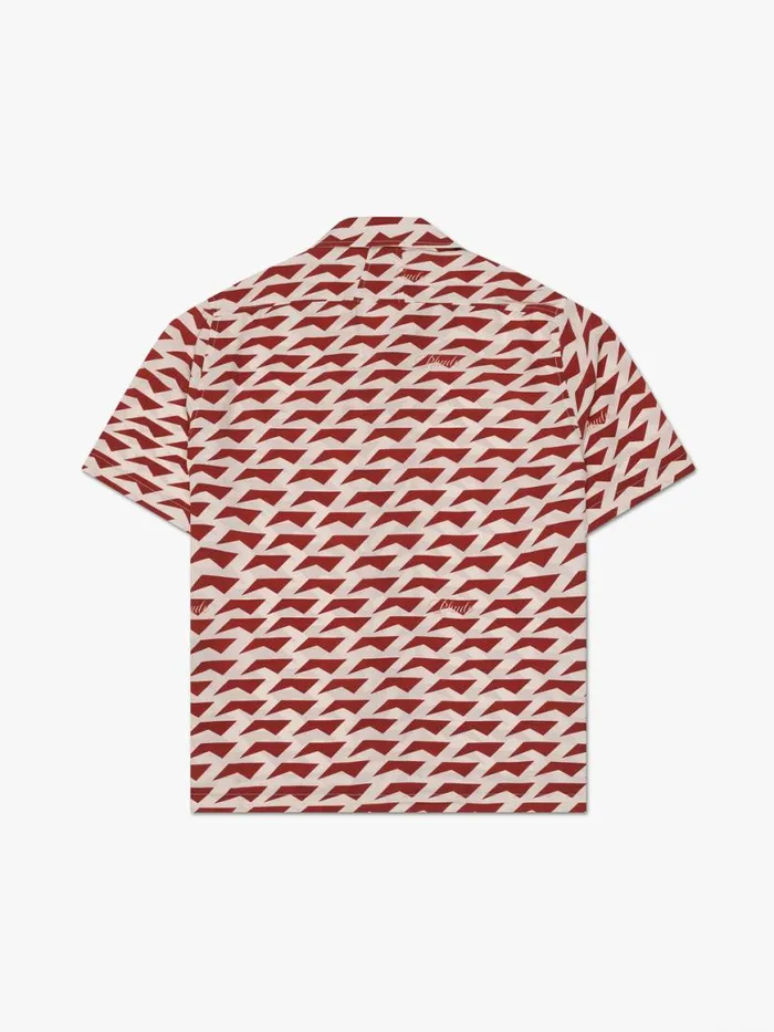 Men Rhude Shirts DOLCE VITA SILK SHIRT Red Creme