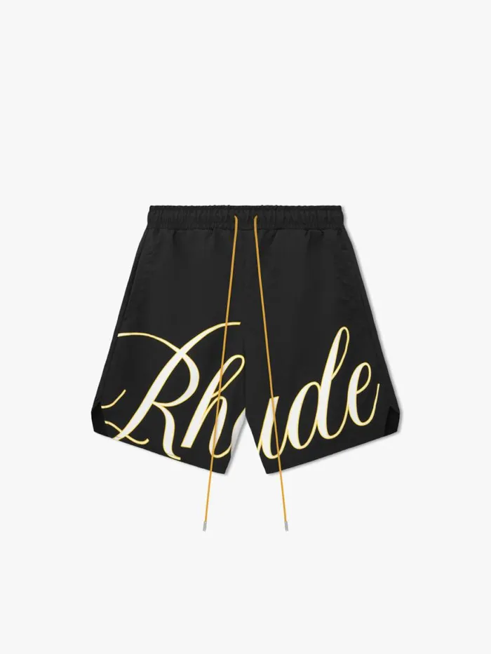 Men Rhude Shorts SCRIPT LOGO SWIM SHORTS Multi