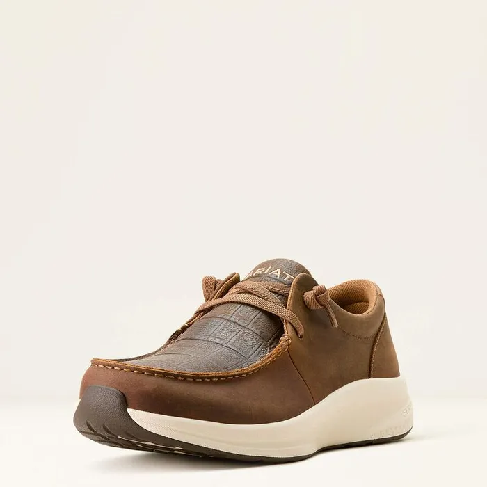 Men Shoes and Sneakers Ariat Buckeye Distressed Browndark Tan Crocodile Prin