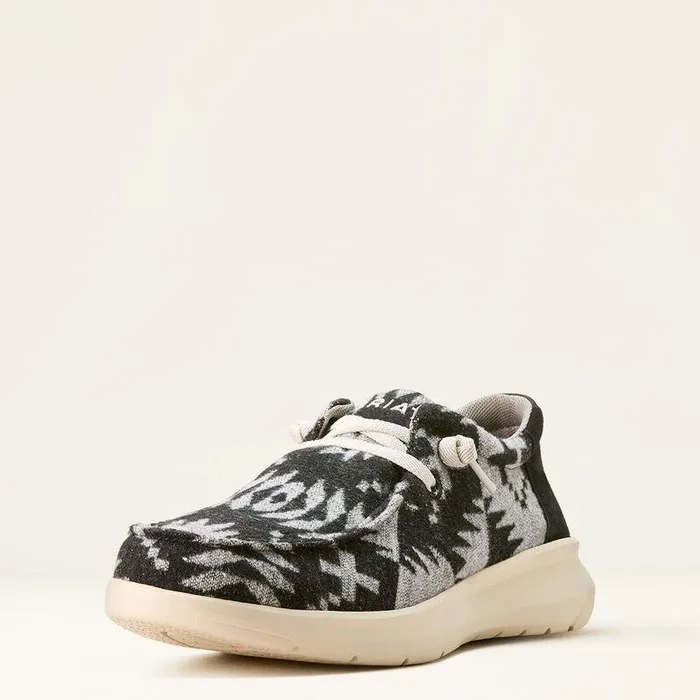 Men Shoes and Sneakers Ariat Hilo Shoe Black and White Flannel Blanketblack Sued