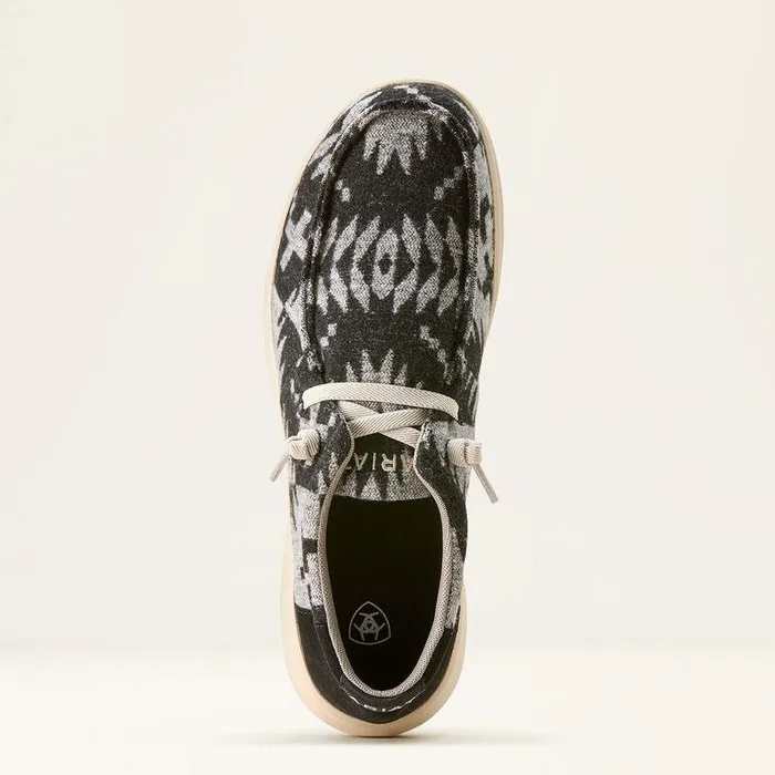 Men Shoes and Sneakers Ariat Hilo Shoe Black and White Flannel Blanketblack Sued