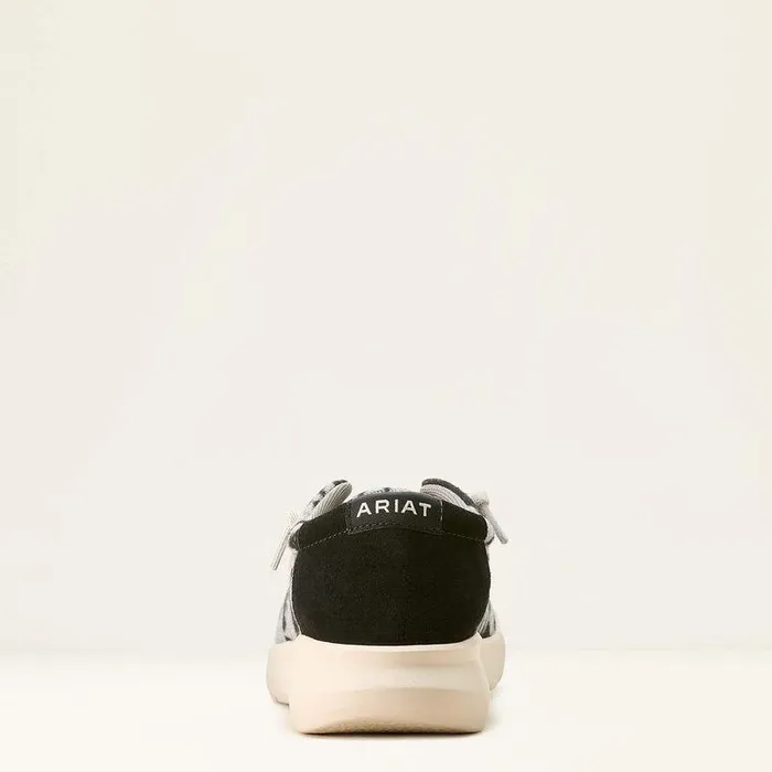 Men Shoes and Sneakers Ariat Hilo Shoe Black and White Flannel Blanketblack Sued