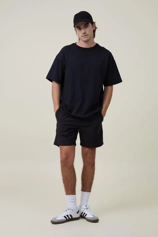 Men Shorts Cotton On Easy Short Black Texture