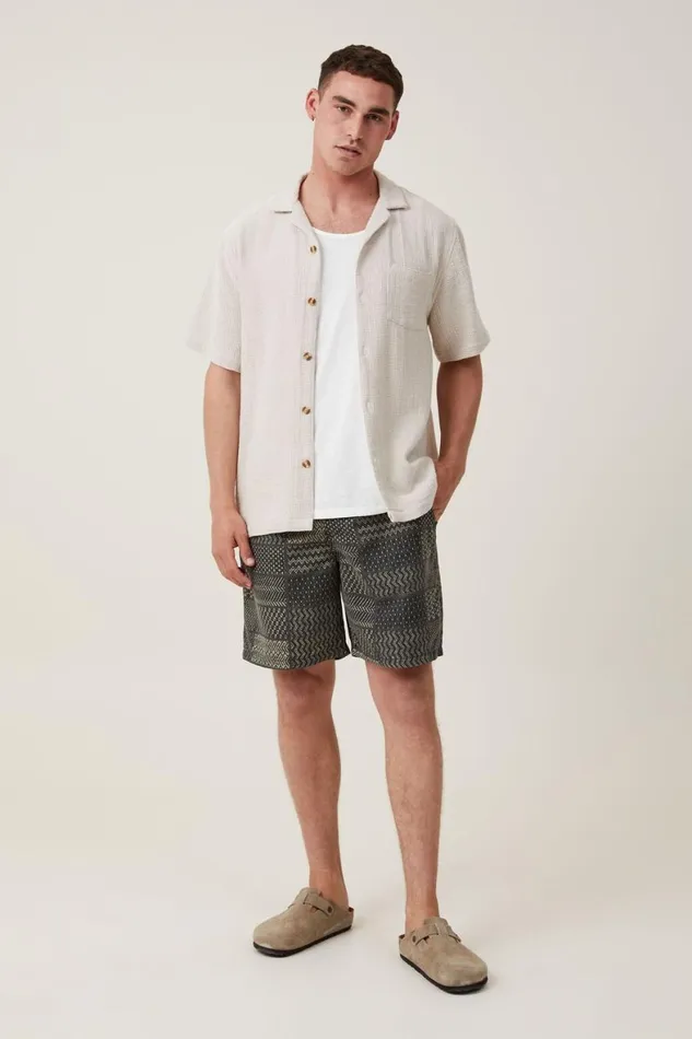 Men Shorts Cotton On Kahuna Short Black Patchwork