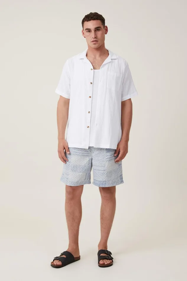 Men Shorts Cotton On Kahuna Short Blue Patchwork