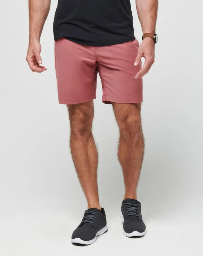 Men Shorts TravisMathew TECH CHINO SHORT 8IN Heather Roan Rouge