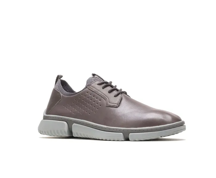 Men Sneakers Hush Puppies Bennet Plain Toe Oxford Dark Grey Leather