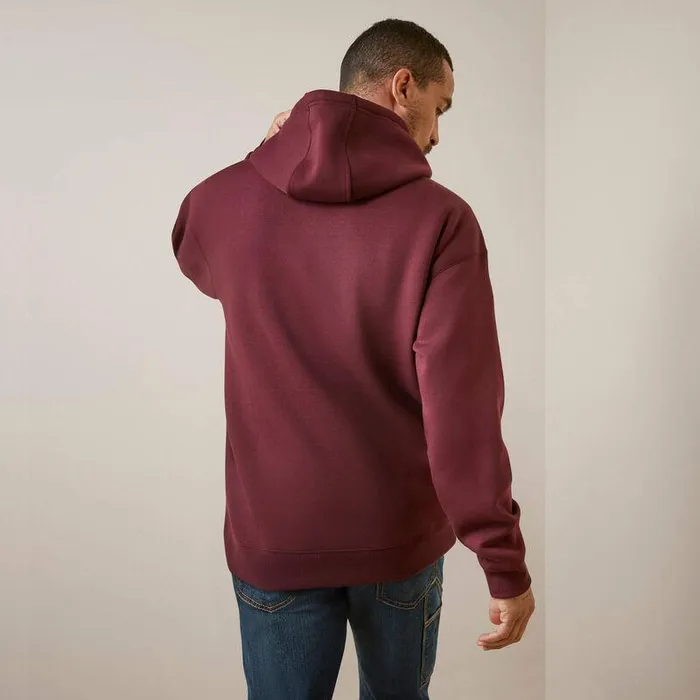 Men Sweatshirts and Hoodies Ariat Rebar Graphic Hoodie Malbecand Grey