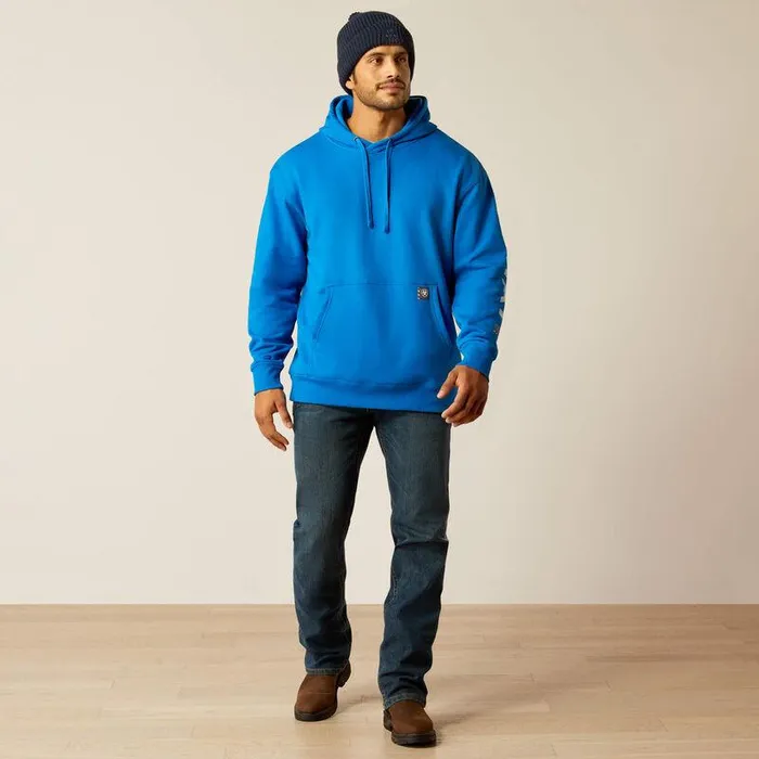 Men Sweatshirts and Hoodies Ariat Rebar Roughneck Pullover Hoodie Imperial Blue