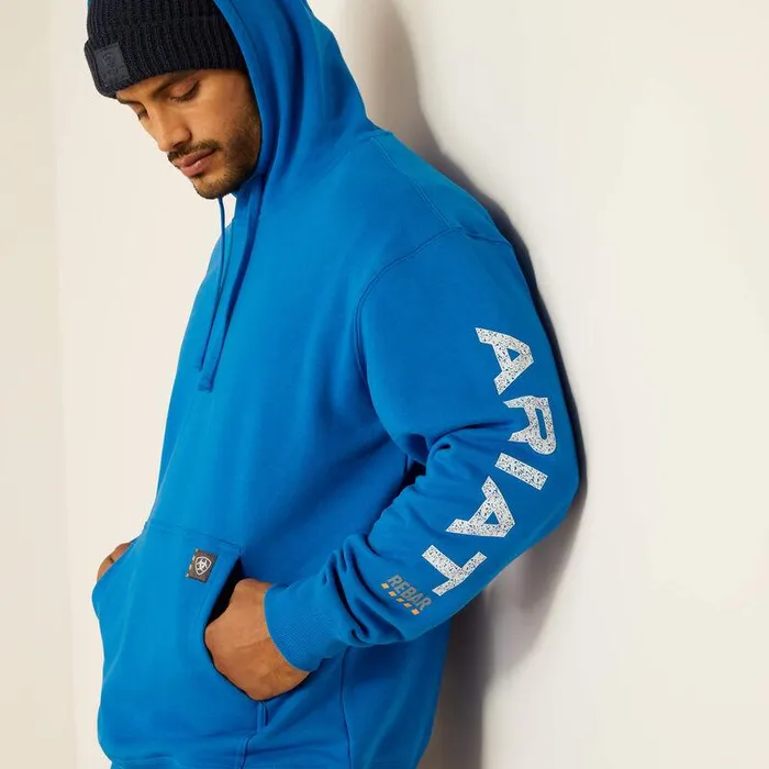 Men Sweatshirts and Hoodies Ariat Rebar Roughneck Pullover Hoodie Imperial Blue